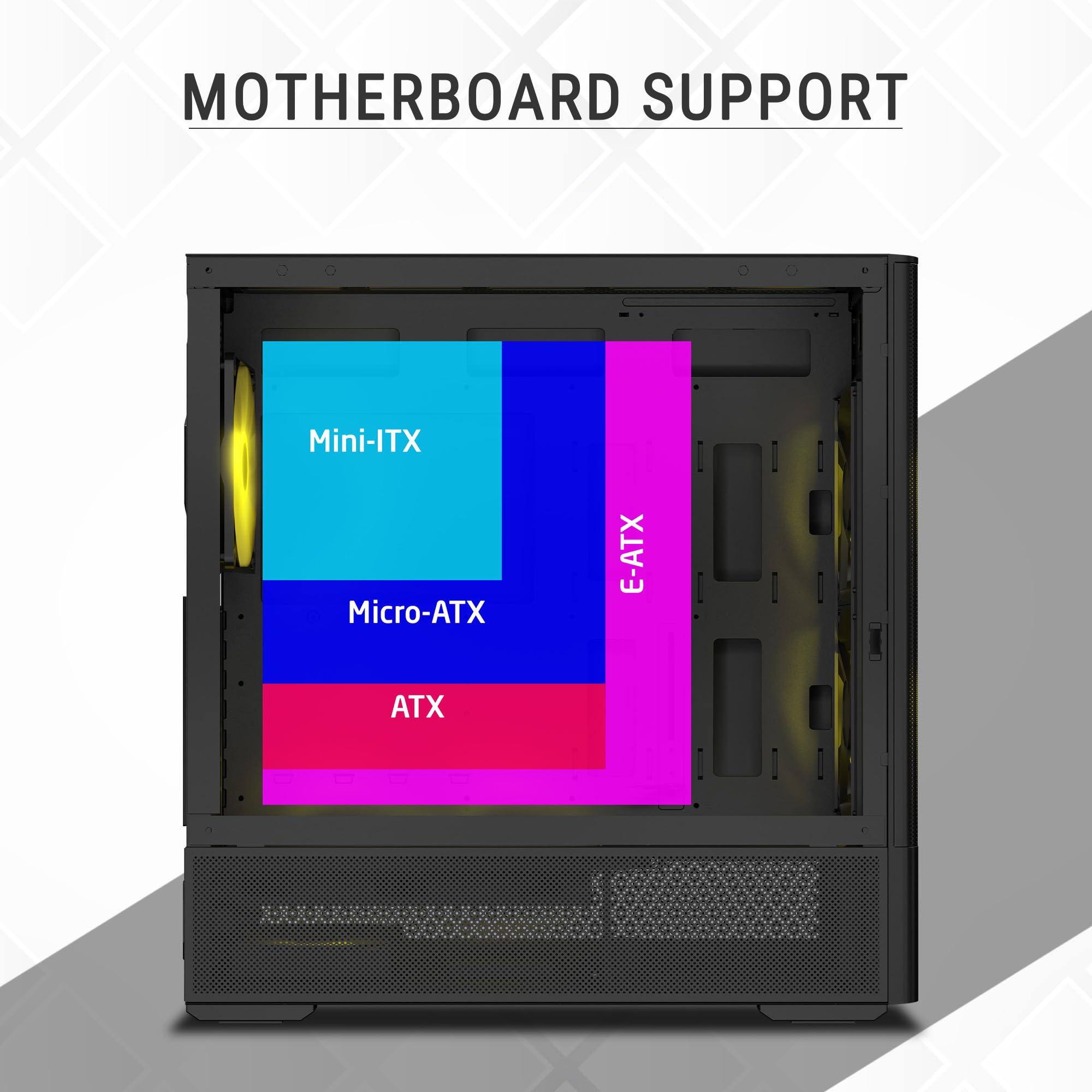 Ant Esports 511 AIR 5F Gaming Case - Black with ARGB Fans -6