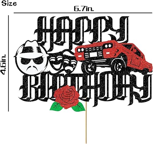 Miniatura 3 de Cholo - Decoración para pastel de cumpleaños de los años 2000, decoración de fiesta de cumpleaños Cholo con purpurina para niños, niñas, hombres y