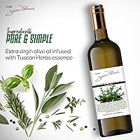 Vista 4 de Chef Jean Pierre's - Aceite de oliva de hierbas toscanas - Infundido naturalmente, botella de vidrio de 25 onzas líquidas - Eleva tus platos con una