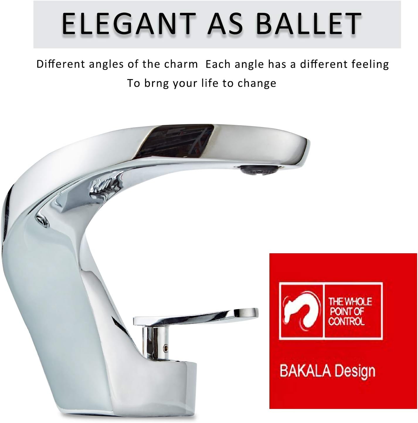 Bеѕt Dеаl Chеар 🛒 Bakala Modern Bathroom Sink Faucet Chrome, Unique Design Single Handle Bathroom Sink Faucets for Household Commercial, Touch On Lavatory Sink Brass Faucet with Deck Plate and 3/8 Water Supply Hose
