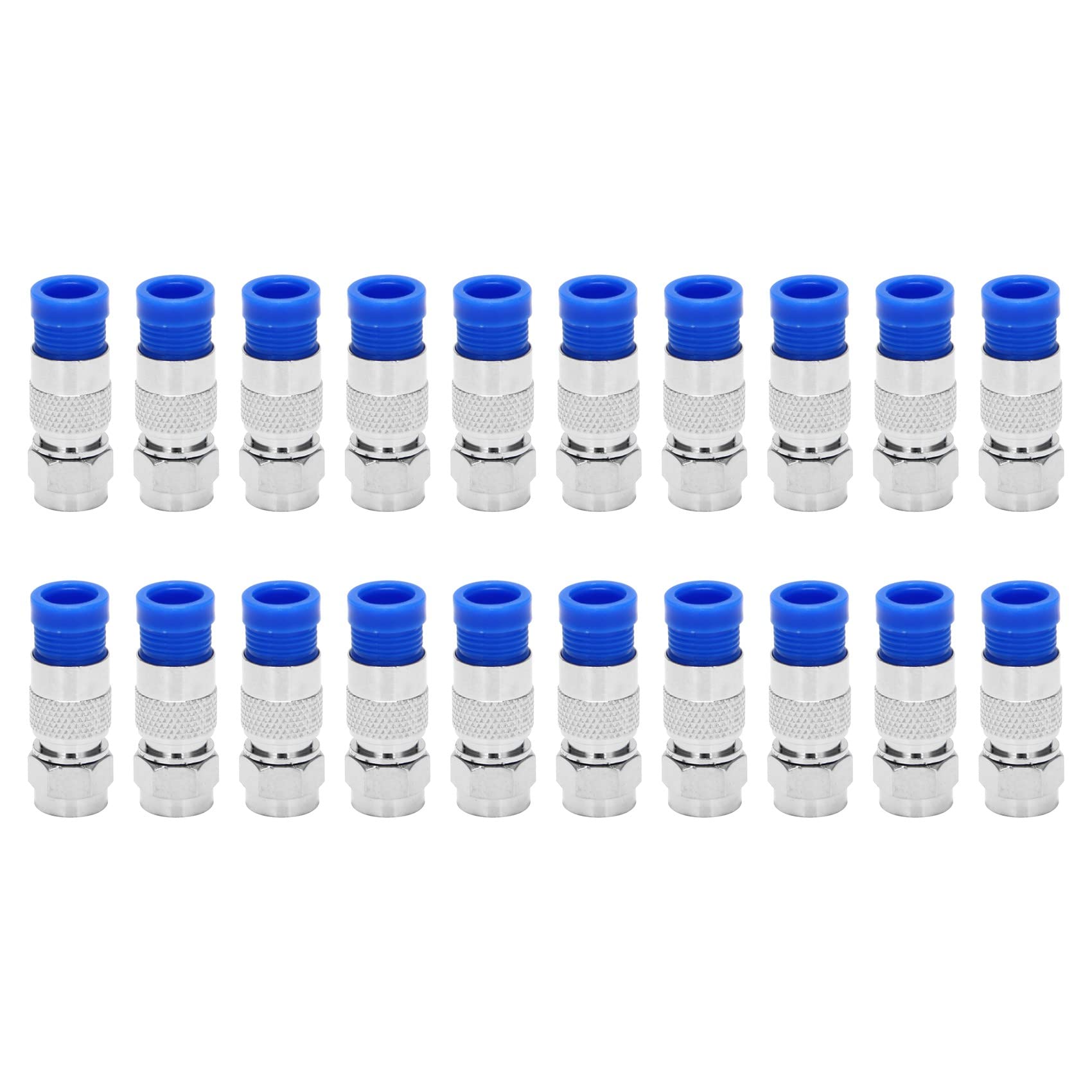 Turodeuo Rg6 F Type Connector Coax Coaxial Compression Fitting 20 Pack ()