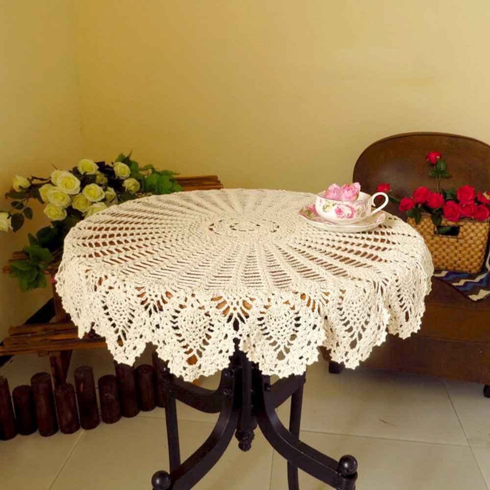 Amazon｜yazi 手編み テーブルクロス 手作り テーブルカバー