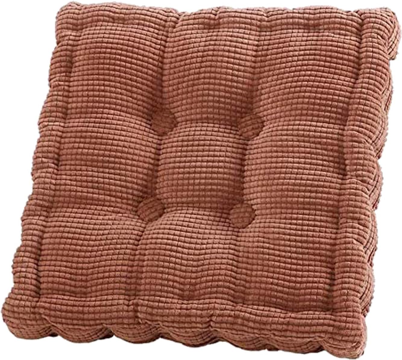 Saim Square Cushions 17Inch Floor Pillow Seat Cushion for Meditation Living Room Sofa Balcony Outdoor, Home Office Patio Dining Chairs-Brown(45cm) 45cm/17.7inch Brown