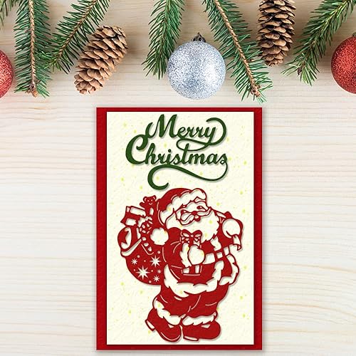 Miniatura 5 de Troqueles de corte de Papá Noel de Navidad para suministros de fabricación de tarjetas, troqueles de palabras de Feliz Navidad, plantilla de