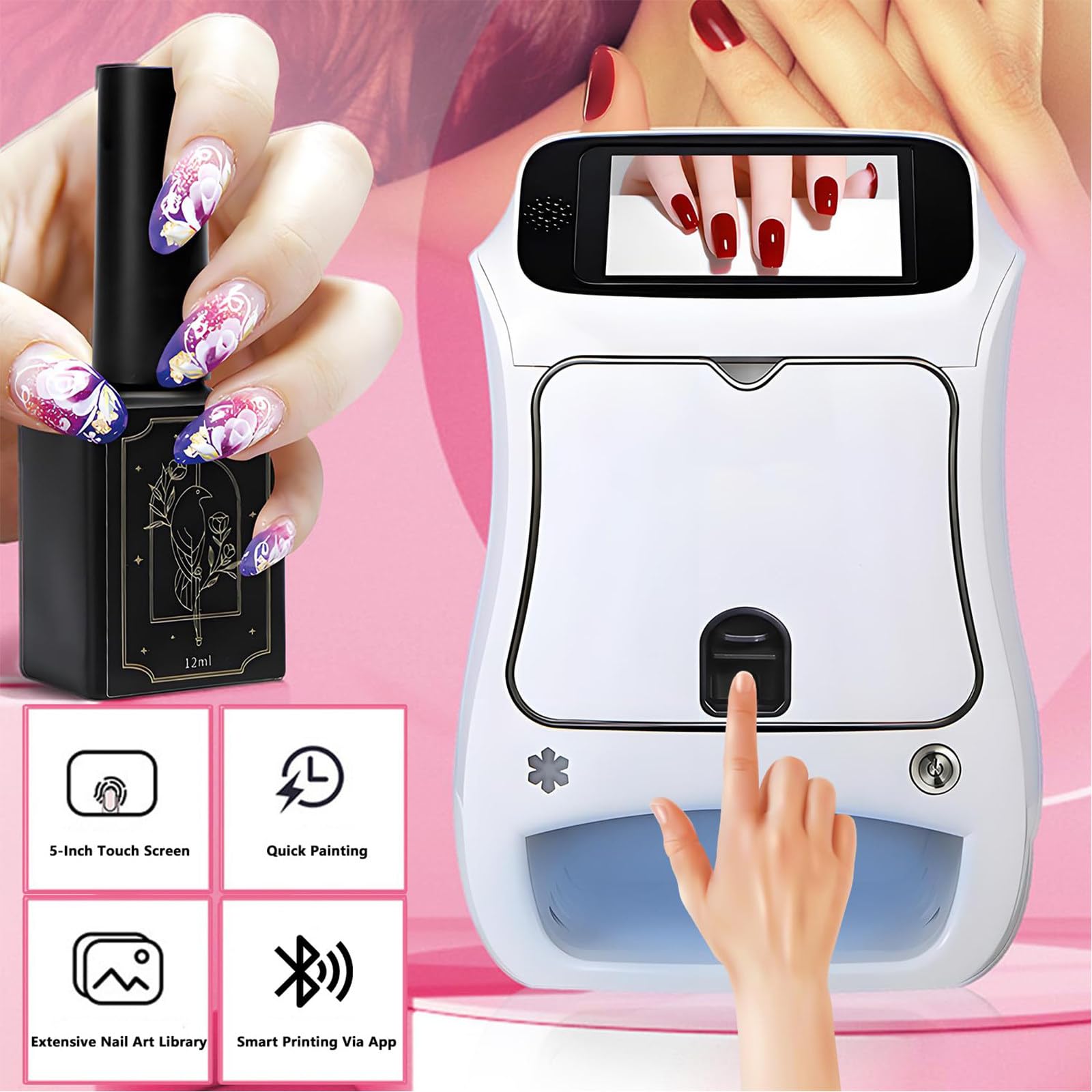 Amazon.com: Nail Printer Digital Nail Art Machine,Automatic 3D