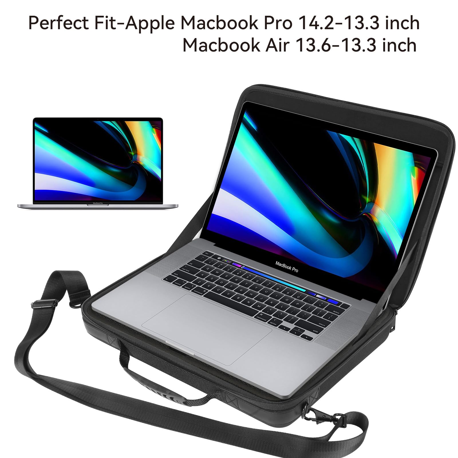 Smatree Hartschale für Laptop, Tragetasche für 13-13,3 Zoll MacBook Pro/MacBook Air/13,5 Zoll Surface Laptop 4/3/2, Schultertasche