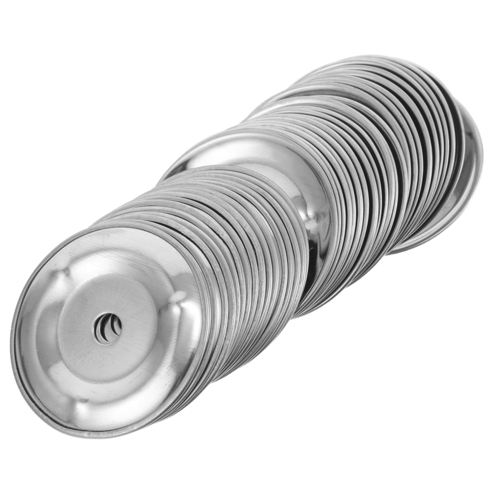 BESTonZON 50Pcs Durable Stainless Steel Bells for Percussion Instruments Jingle Ring Tambourine Accessories for Musicians Sound Ring for Handheld Use