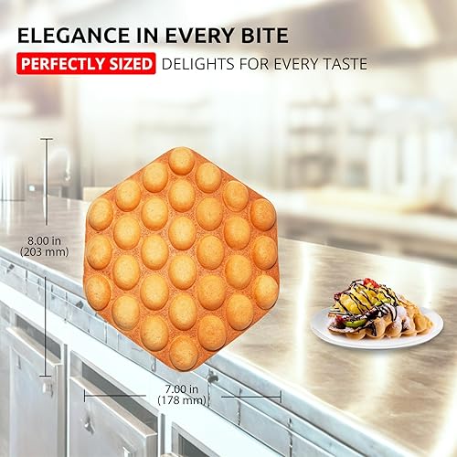 Miniatura 8 de ALDKitchen Máquina para hacer gofres de burbujas | Plancha comercial de acero inoxidable con termostato digital mejorado | 110 V (AP-124)