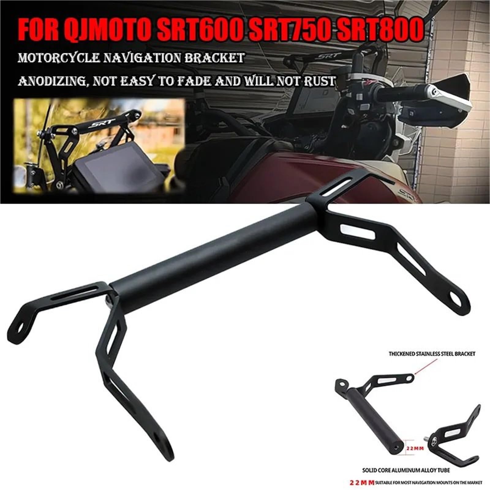 Uchwyt do nawigacji GPS Pasuje do motocykla QJMOTO SRT800 SRT800X Uchwyt na smartfon, uchwyt GPS, uchwyt nawigacyjny Motocyklowy uchwyt do nawigacji(QJMOTO LOGO)