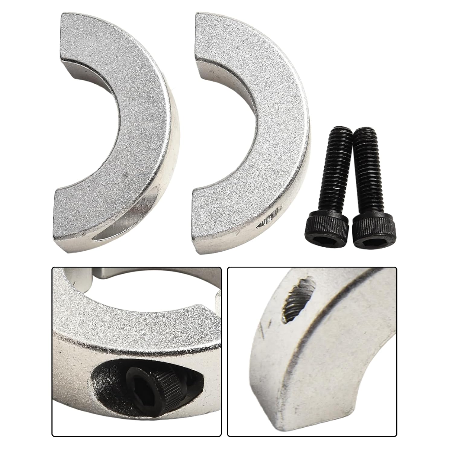 Solid Shaft Collars 4pcs 20mm-30mm Collar Clamp for Machinery Maintenance Strong Locking Force Bearing Surfaces(20mm)