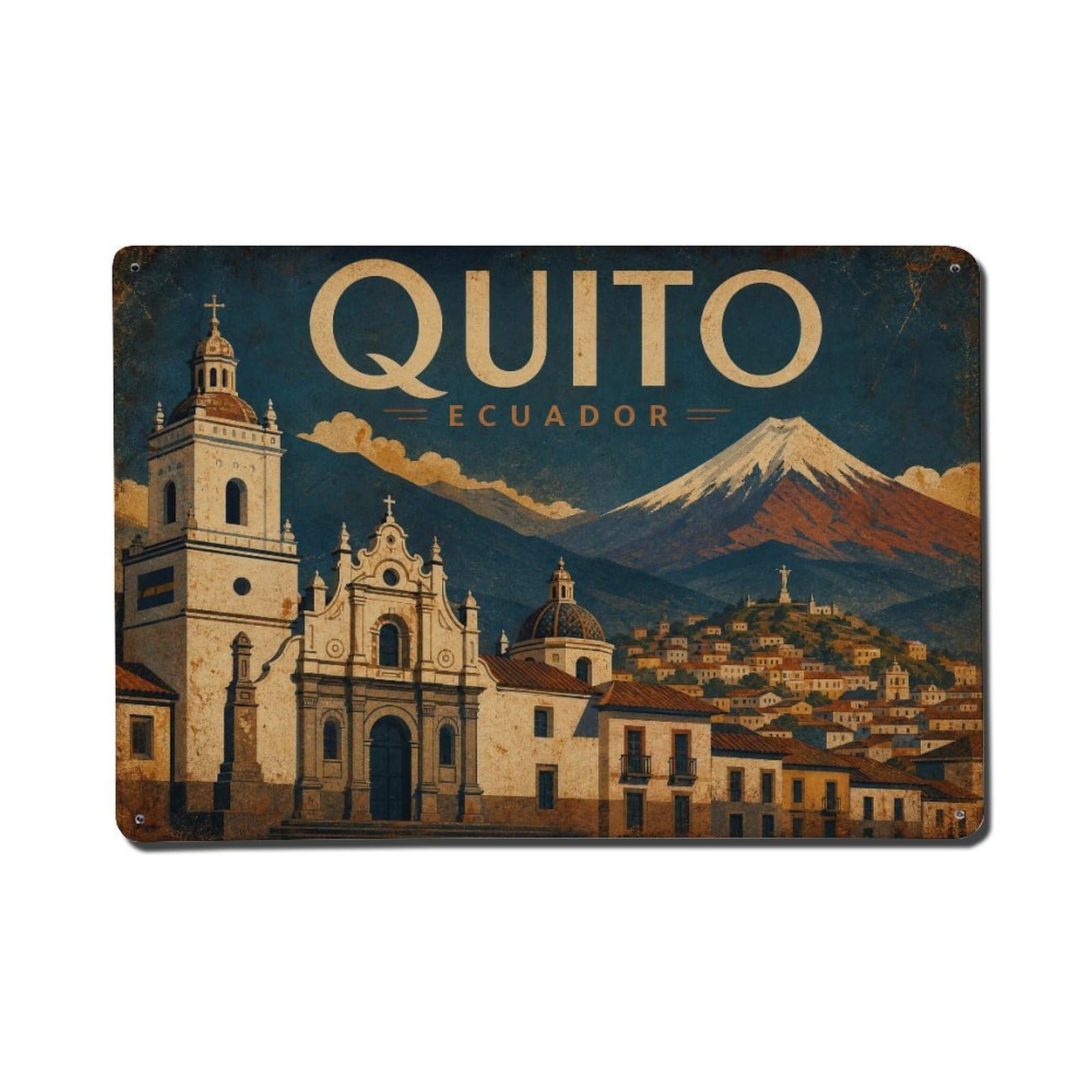 Travel Retro Ecuador Quito Metal Tin Sign
