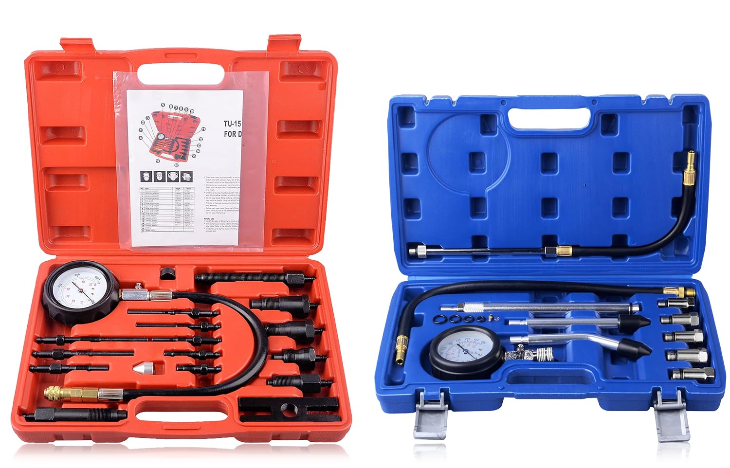 DAYUAN 17 pc Diesel Engine Compression Tester Kit Bundle with 11PCS Engine Cylinder Compression Tester Kit