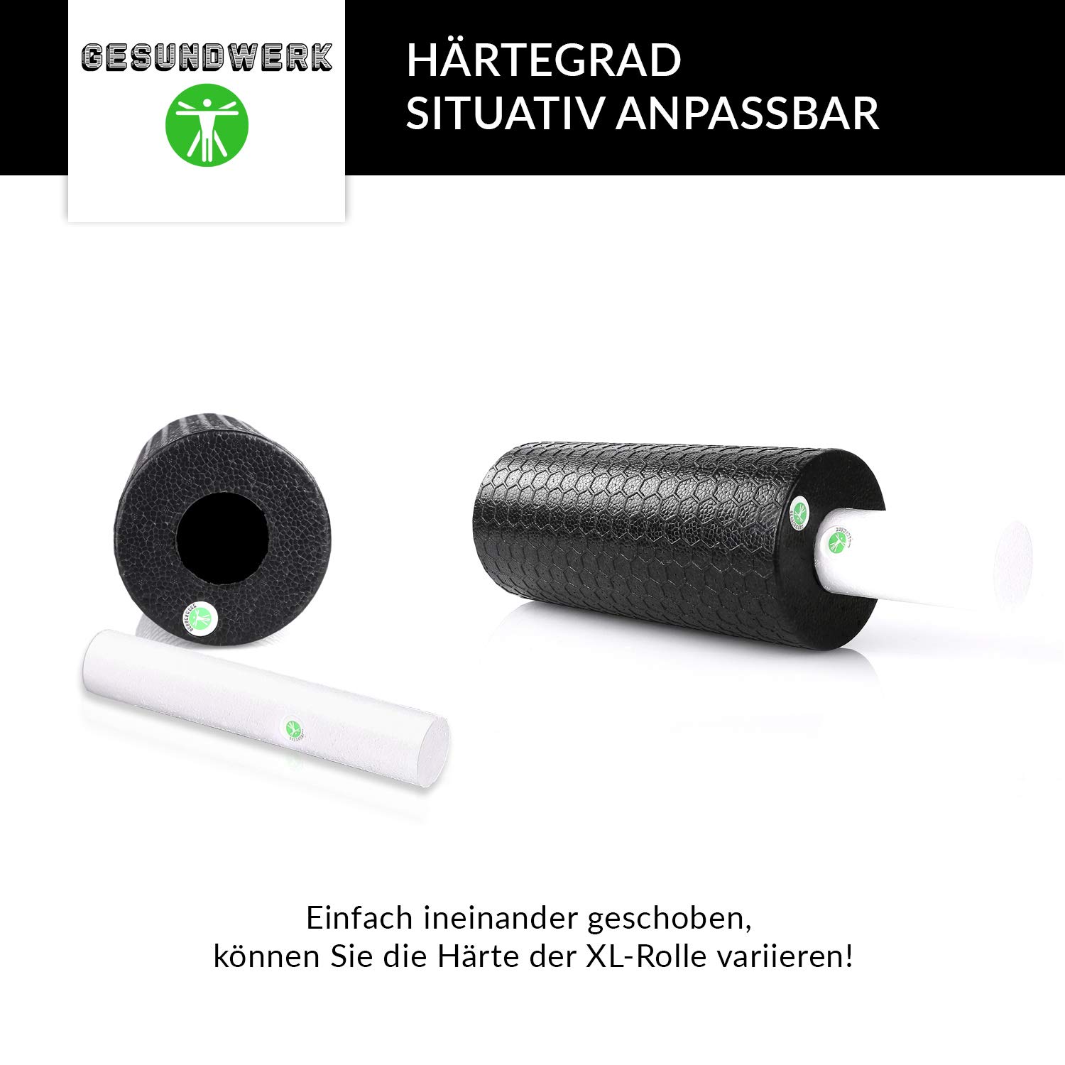 Salutowerk, set di 10 rulli fasciali con rullo fasciale, palla fasciale, rullo massaggiante e altro per schiena, colonna vertebrale e collo