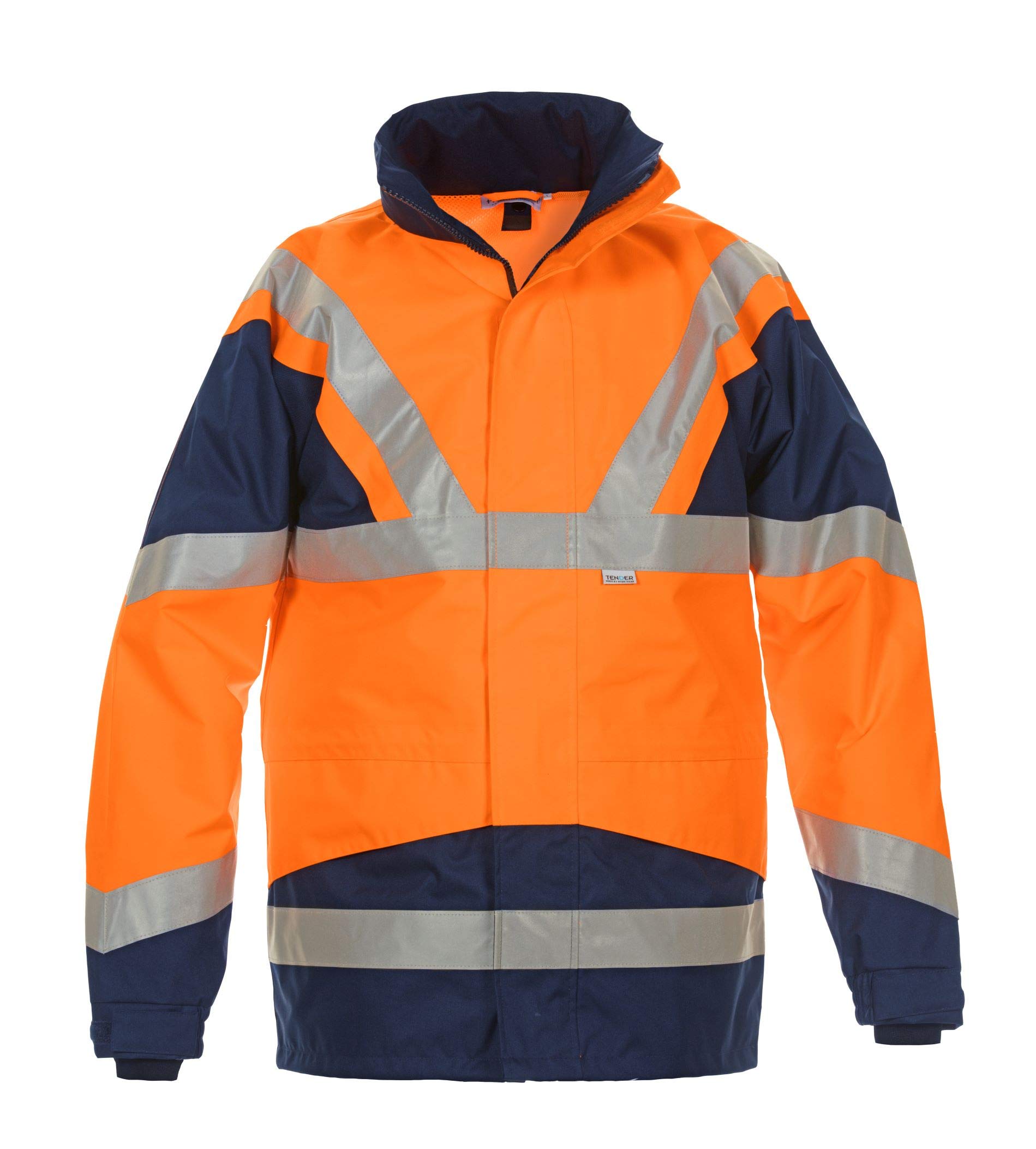 052035O Pluto Parka chamarra exterior, 100% poliéster, tamaño mediano, naranja/azul marino