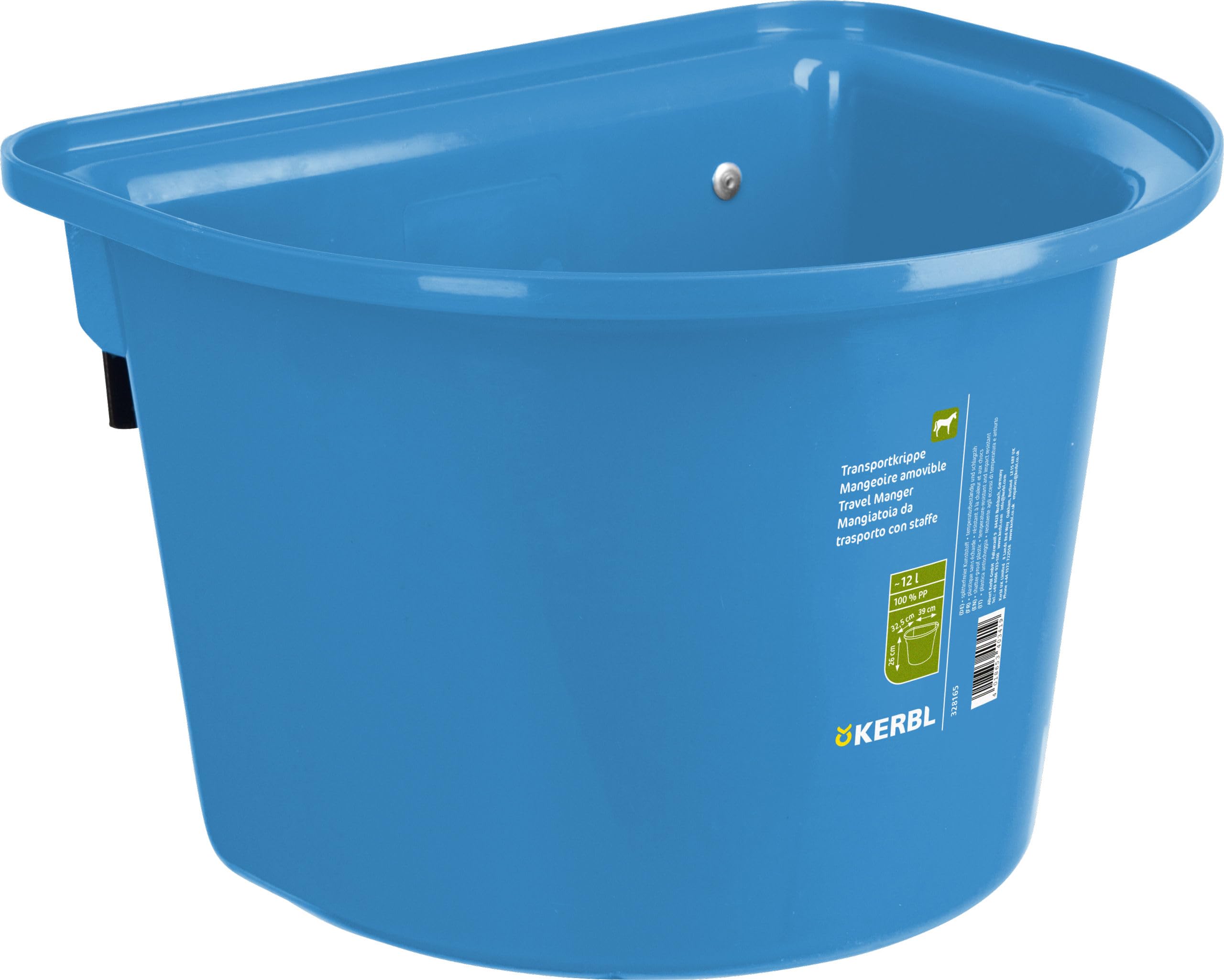 Kerbl Mangeoire de Porte 12 L avec Crochet de susp., Bleu