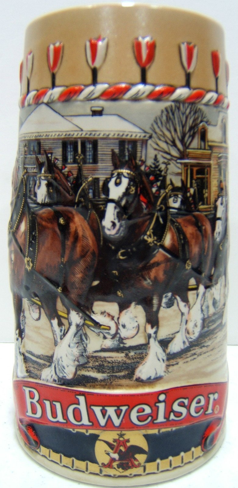 1986 Budweiser Holiday Stein - CLYDESDALE COLLECTION Series "B"