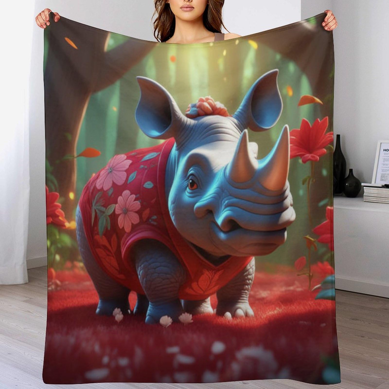 Couverture en Flannel Rhinocéros : la solution parfaite contre le froid sur votre lit