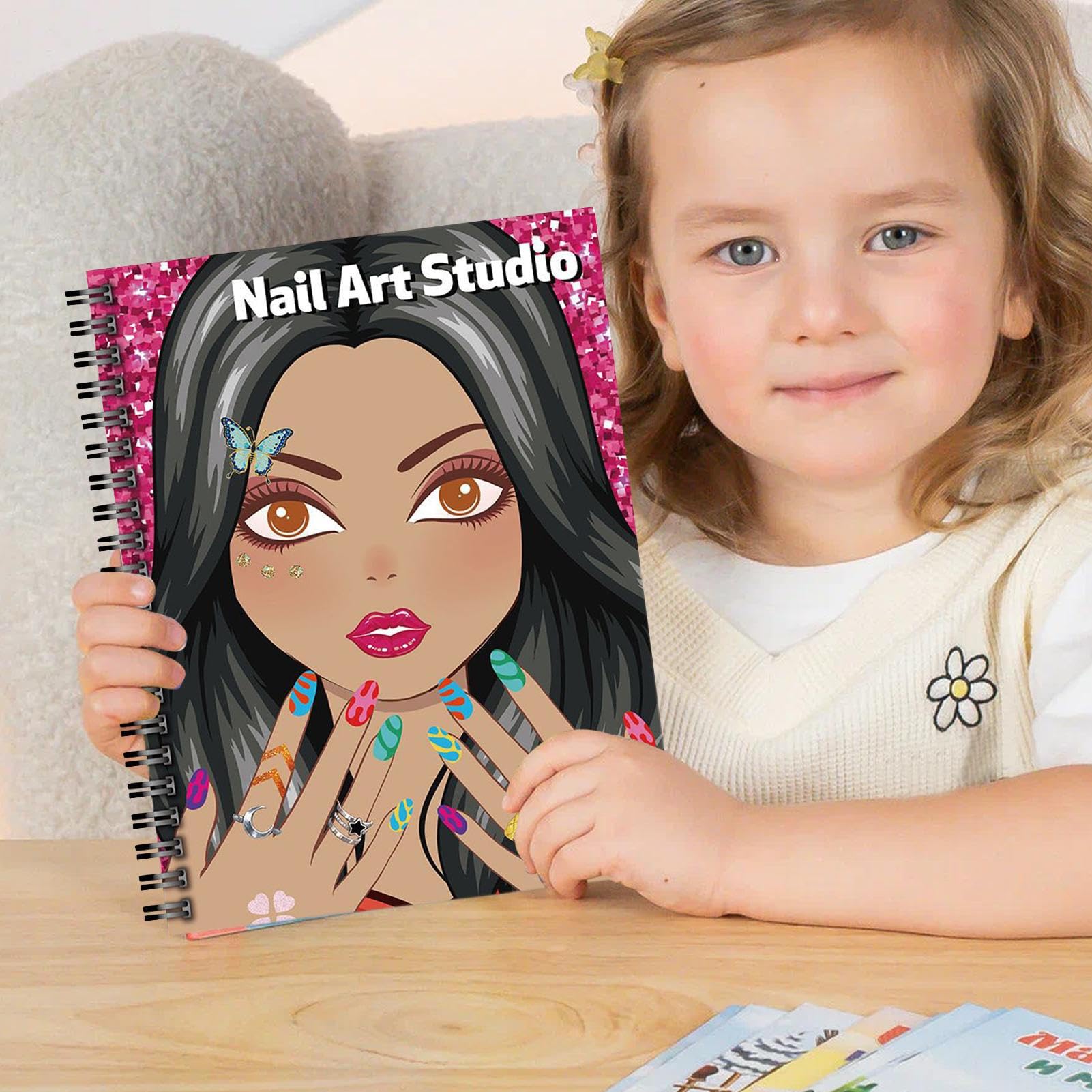 Album Di Adesivi Per Bambine Giocattolo Da Colorare Raccoglitore Design | Libro da Colorare con Unghie per Bambini Per Bambini E Bambine Giovani Adolescenti Casa Scuola Materna Asilo Camera