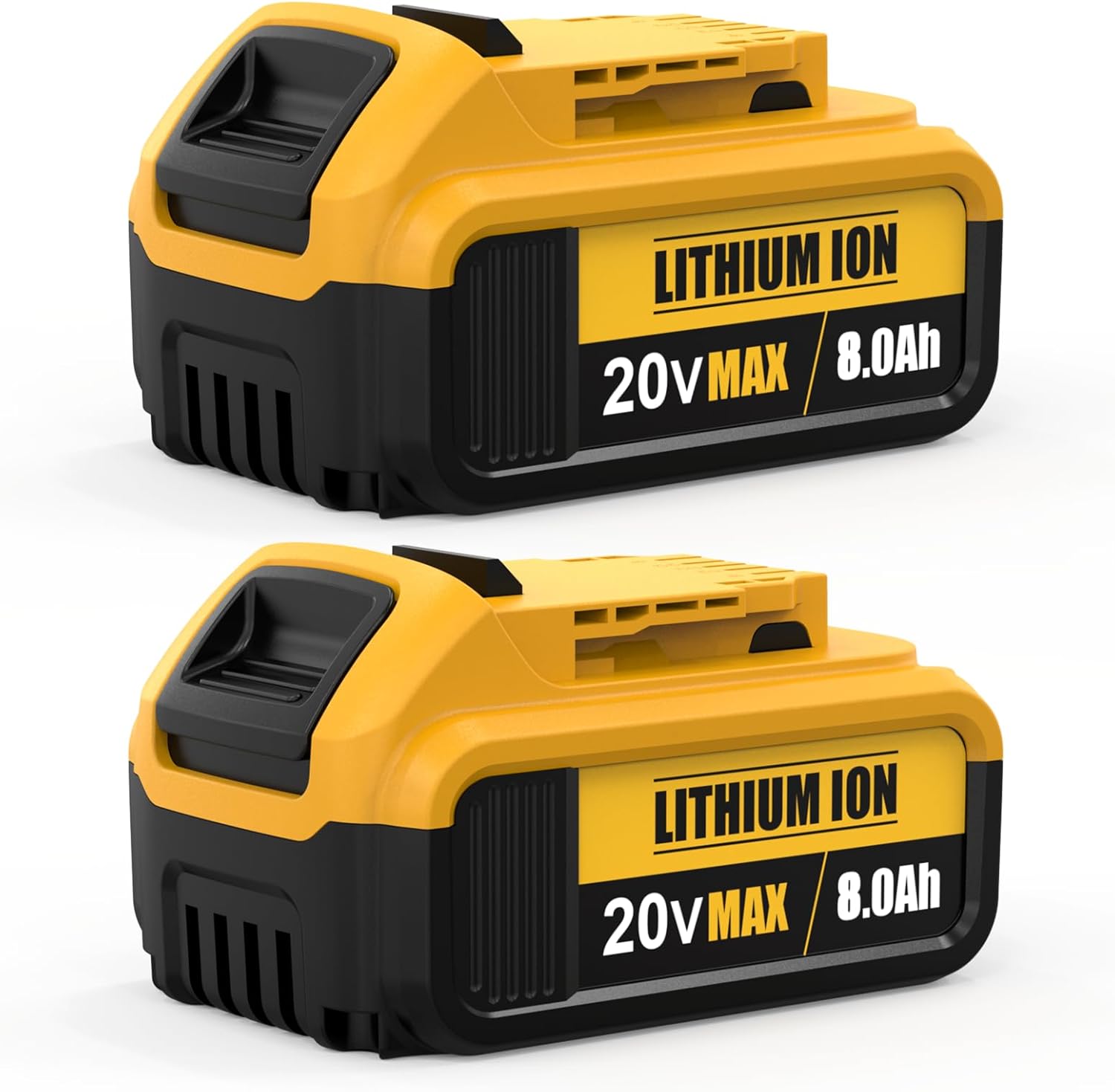2 Packs 8.0Ah Replacement for Dewalt 20V Max Battery Compatible with 20 Volt Batteries Lithium Ion DCB205 DCB203 DCB206 DCB204 DCB201 DCB200 Cordless Power Tools