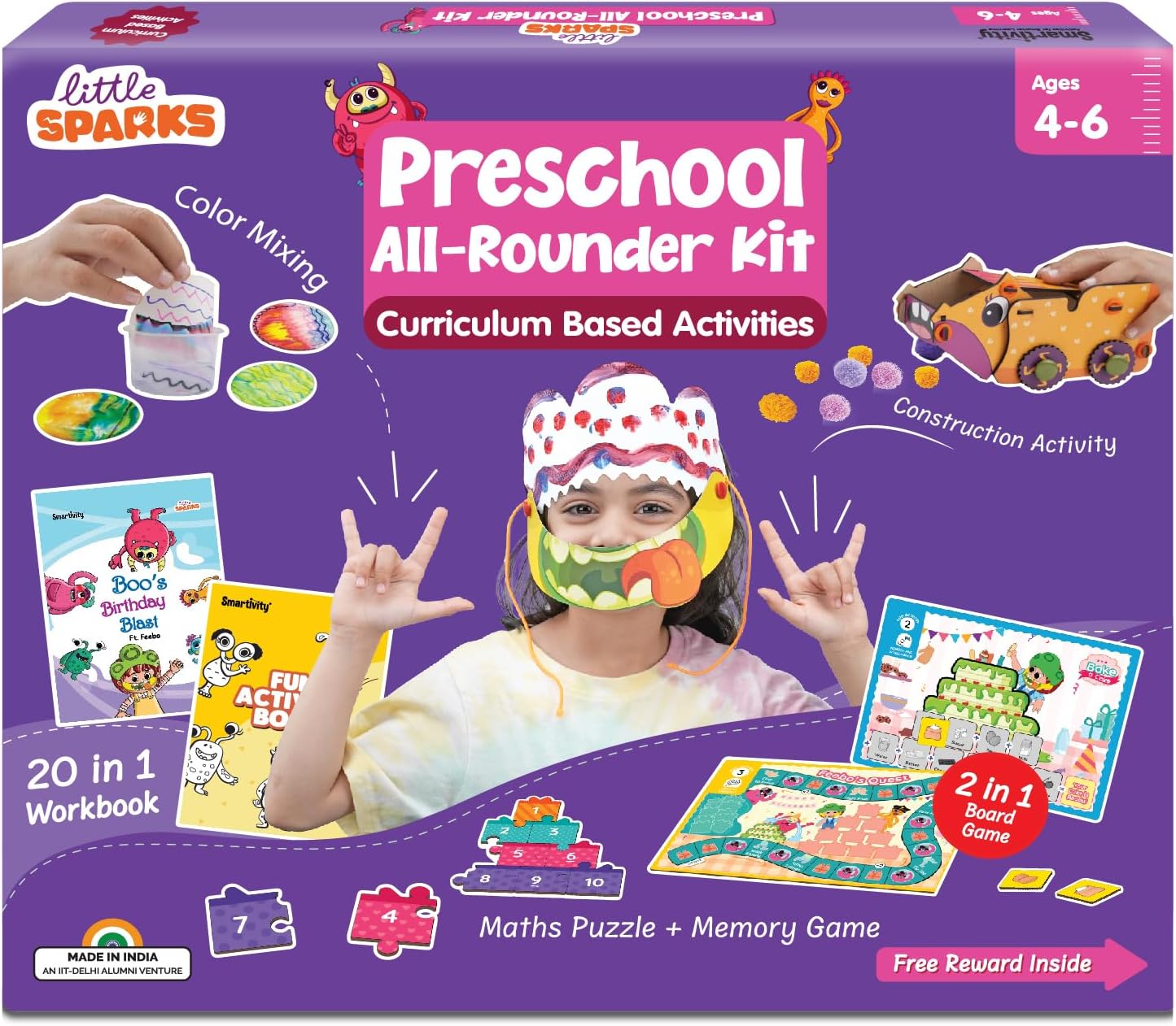 Smartivity Little Sparks Pre-School Learning Kit For Kids Age 4,5,6 Years Old, Gift Toy For Boys & Girls 4,5,6 Years Old, Educational Toys/Curriculum Based Activity Kit, Fun Birthday Gift