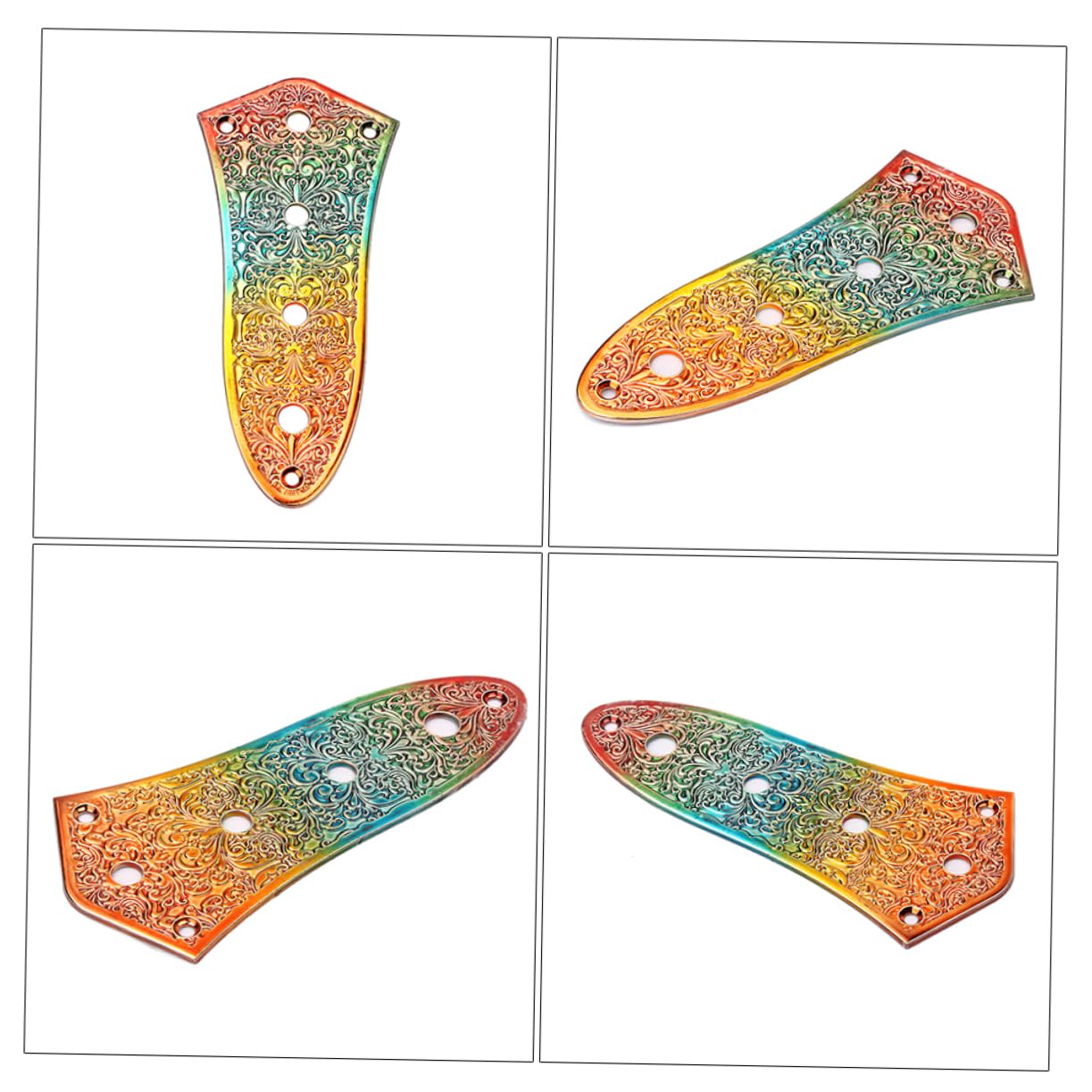 Toyvian 3pezzi Piastra Di Controllo Vintage Lega Di Zinco Per Chitarra Elettrica Con Design Arcobaleno Per Strumenti Musicali