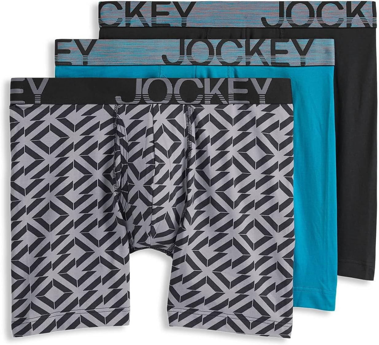 Jockey Men's Underwear ActiveStretch 7" Long Leg Boxer Brief - 3 Pack
