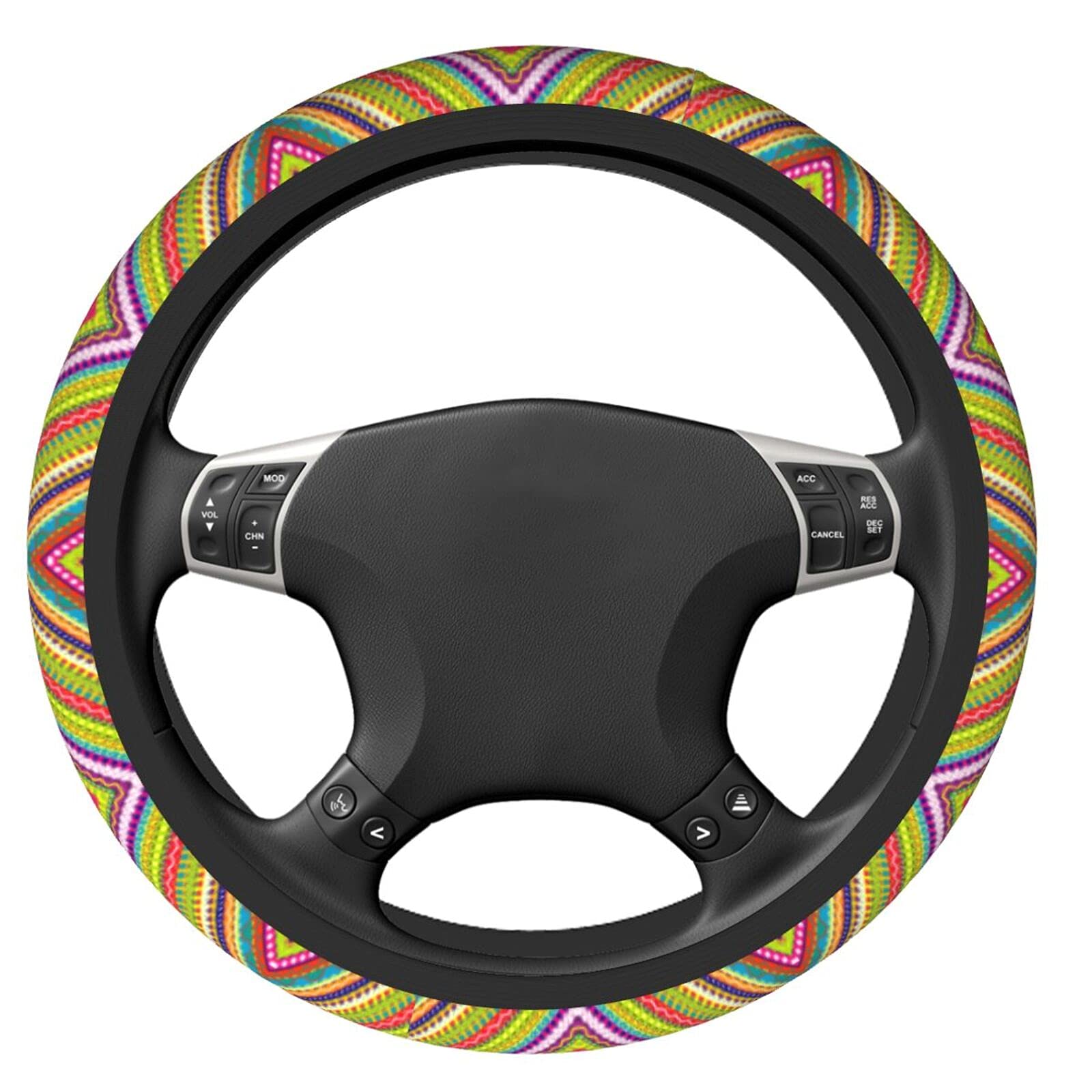 Boho Steering Wheel Cover for Women Bohemia Car Steering Wheel Cover Anti Slip and Sweat Absorption Comfortable Auto Steering Wheel Protector Car Accessories Universal Fit 15 inches