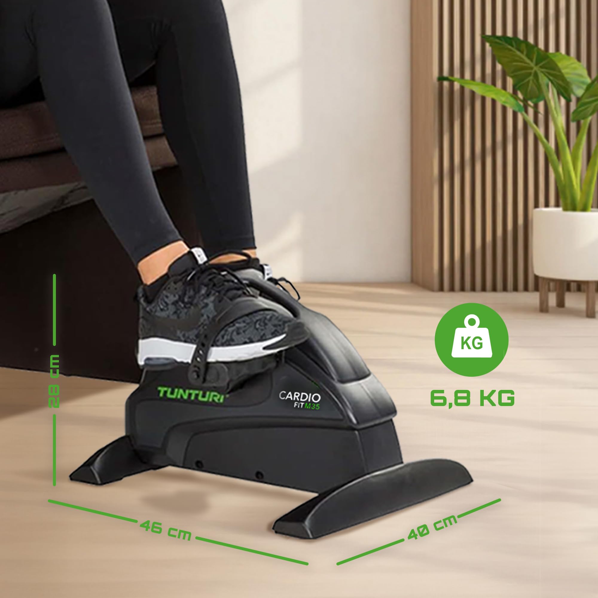 Tunturi Pedaltrainer Cardio Fit – Testsieger 2024 - Mini Heimtrainer für Senioren - Arm und Beintrainer im Sitzen - Einstellbarer Widerstand und LCD-Display