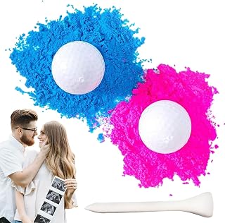 MYNCBD Gender Reveal Games, Trick Golf Balls for Gender Reveal Parties, Blue & Pink Ball with Color Powder, Fun Golf Gifts, Gender Reveal Party Supplies Odorless and Eco Friendly