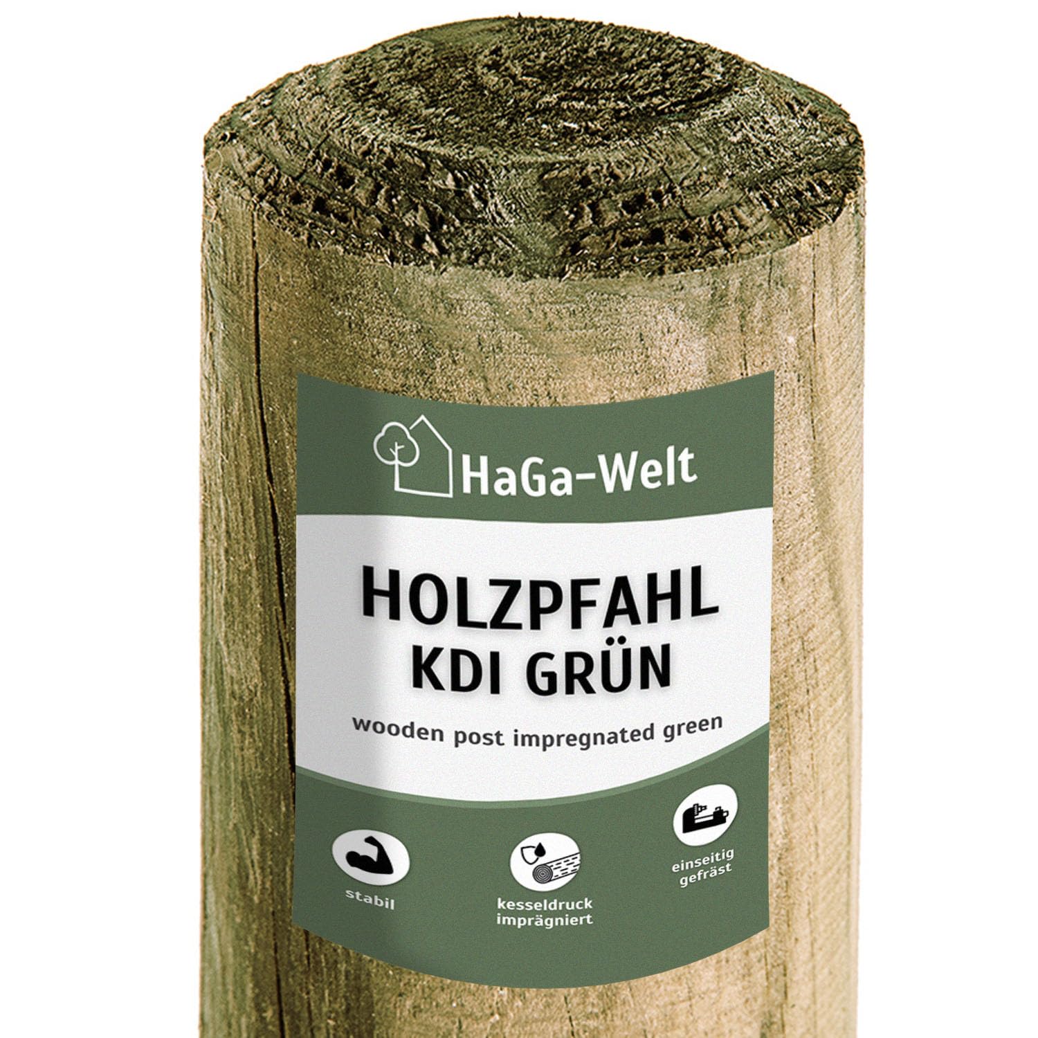HaGa® Pali di legno, 10 pezzi, diametro 5 cm, altezza 150 cm, impregnati in autoclave (verde), resistenti alle intemperie, perfetti per giardino, agricoltura e progetti esterni