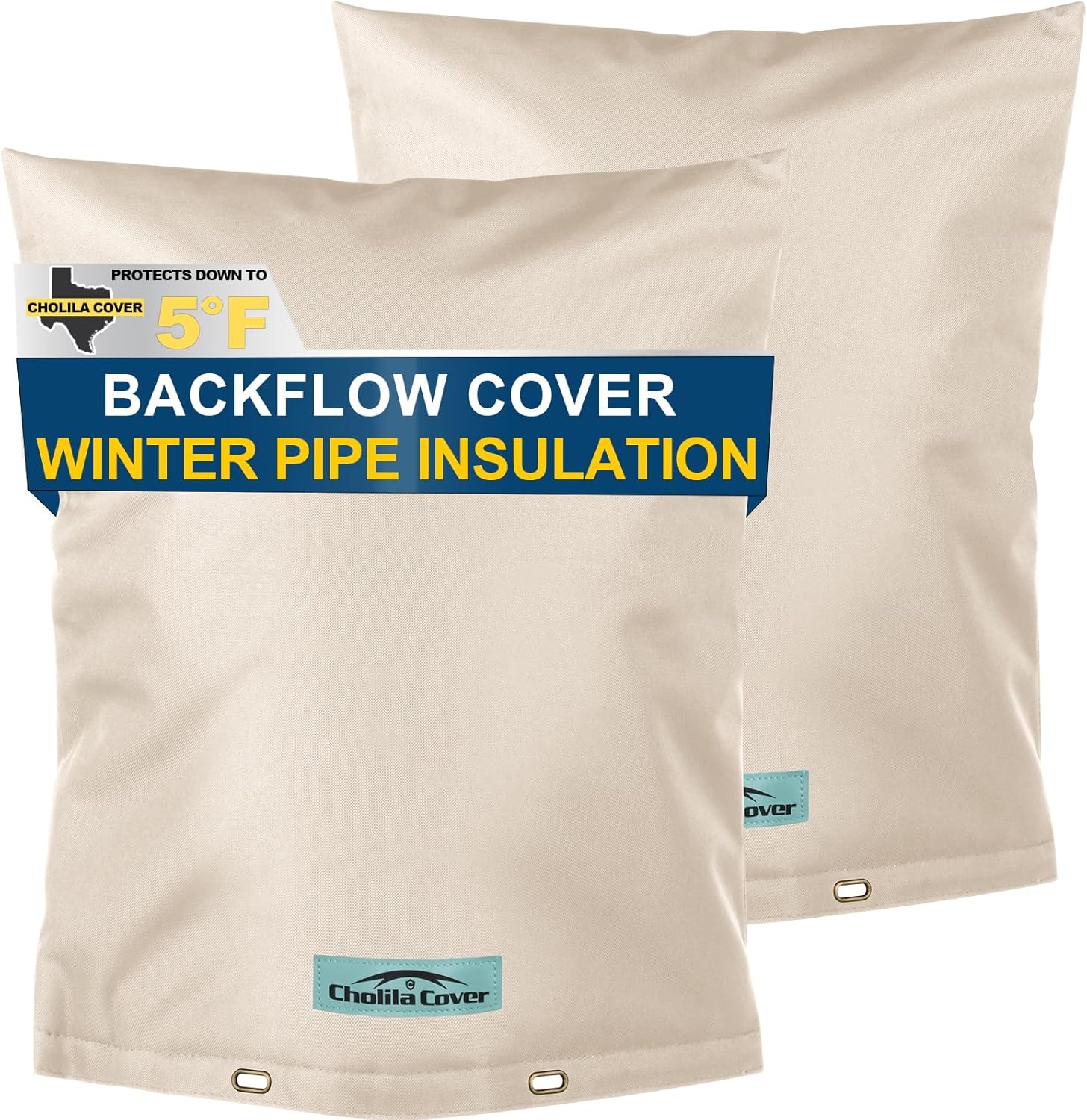 2PCS Backflow Preventer Cover Insulated (5?F) with Thicker 7 Layers Fabric, 16" W x 20" H with Aluminum Foil Layer Backflow Cover for Winter Pipe Freeze Protection, Sprinkler Covers for Outside