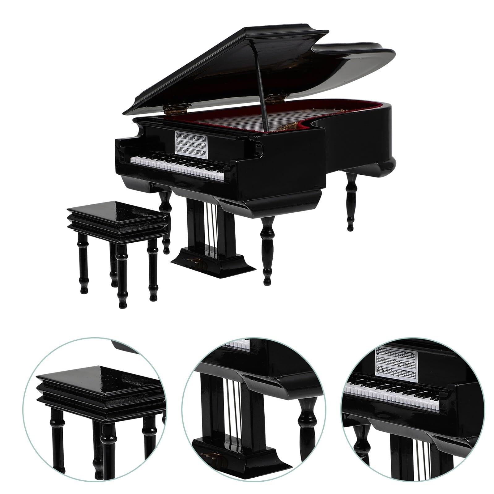 VALICLUD 1pezzi Scatola Musicale Carillon Decorativo da Tavolo Ornamento Carillon Creativo Forma di Pianoforte Portatile Regalo per Festa e Compleanno