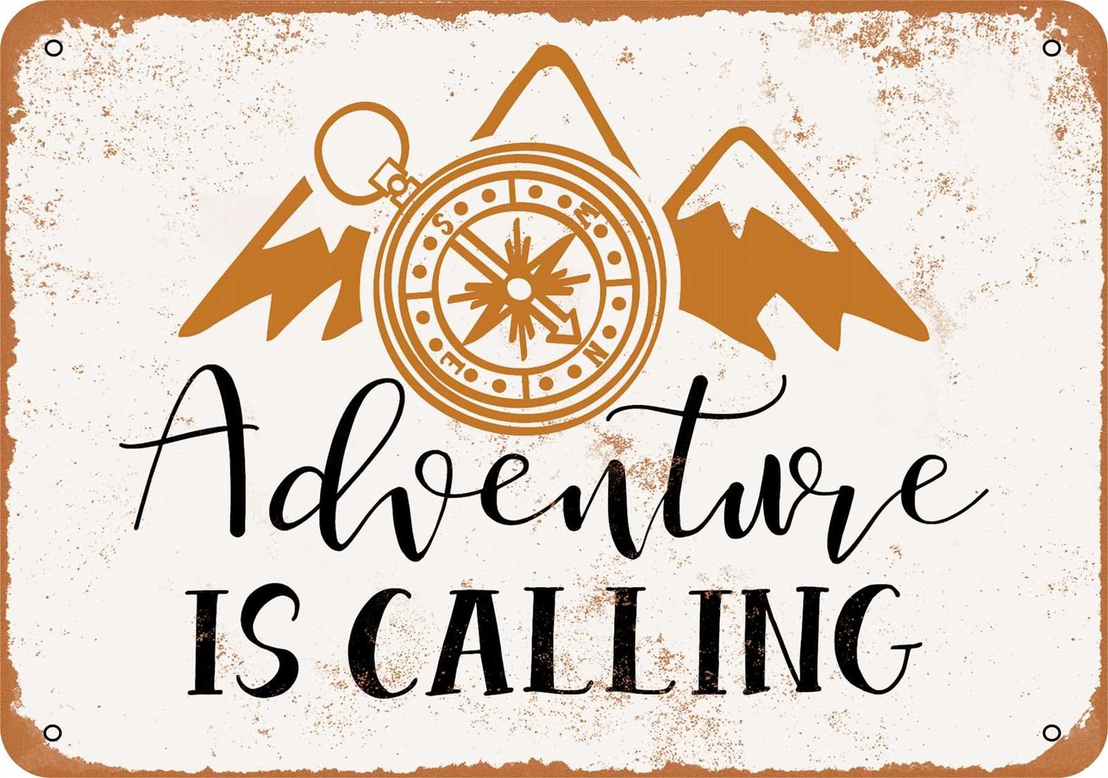 Miaomansenstore Metal Sign - Adventure Is Calling - Vintage Look Home Decor