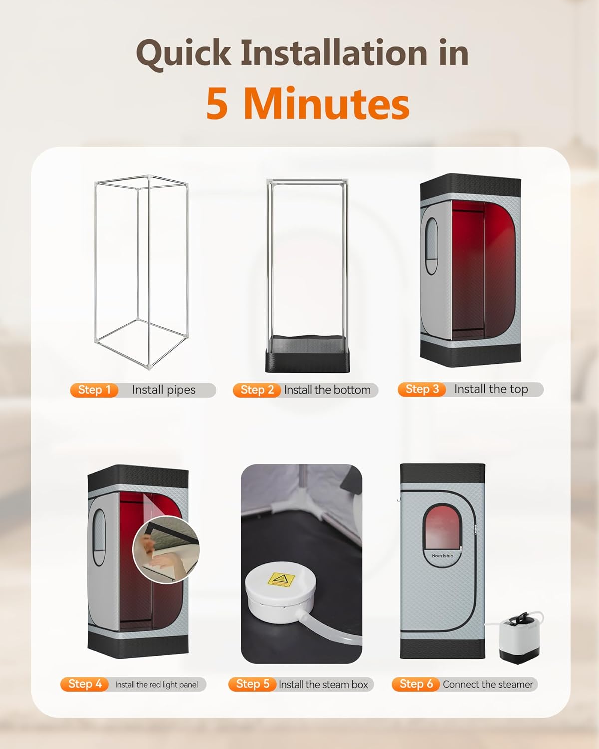 Portable Infrared Sauna Box for Home with 3L 1200W Steamer, Big Folding Chair, 99 Mins Timer, 9 Levels, Steam Sauna Tent with 660nm + 850nm Red Light Therapy, for Home Spa Detoxification