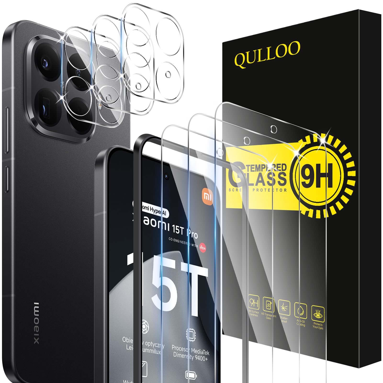 PanXCase Hoesje voor Xiaomi 15T Pro, Matte Transparante Schokbestendige Bescherming van Militaire Kwaliteit (Black