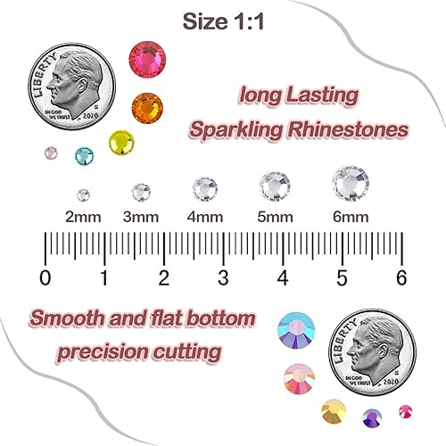 Miniatura 2 de Sukiiy 3000 diamantes de imitación de resina de 0.197 in con parte trasera plana para manualidades, diamantes de imitación de amatista teniente para