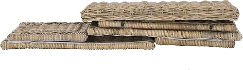 Miniatura 6 de happimess HPM9002B Elijah - Maletero de mimbre de 30 pulgadas, plegable para almacenamiento plano, gris ratán-Kubusoft, costero para oficina,