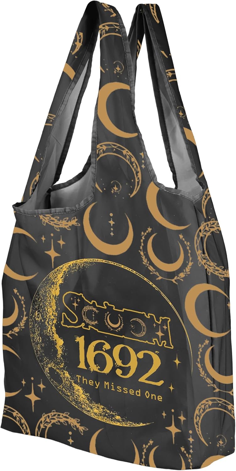 CMNIM Witch Gifts 1692 They Missed One Foldable Reusable Grocery Bag Moon Phase Witchy Shopping Bag - Image 6