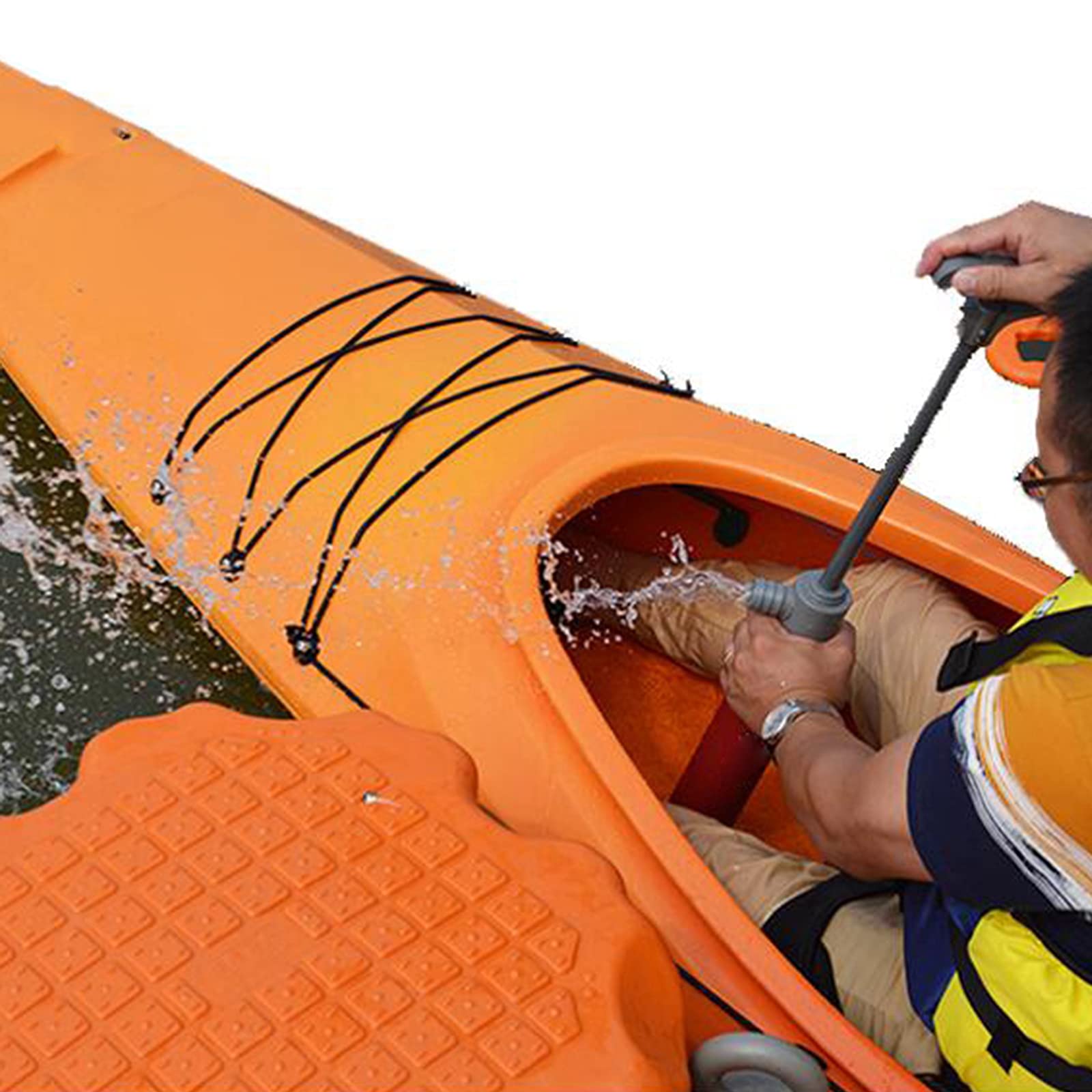 41 cm Bilgenpumpe, Manuelle Wasserpumpe für Kajaks, Schwimmerpumpe mit 60 cm Schlauch