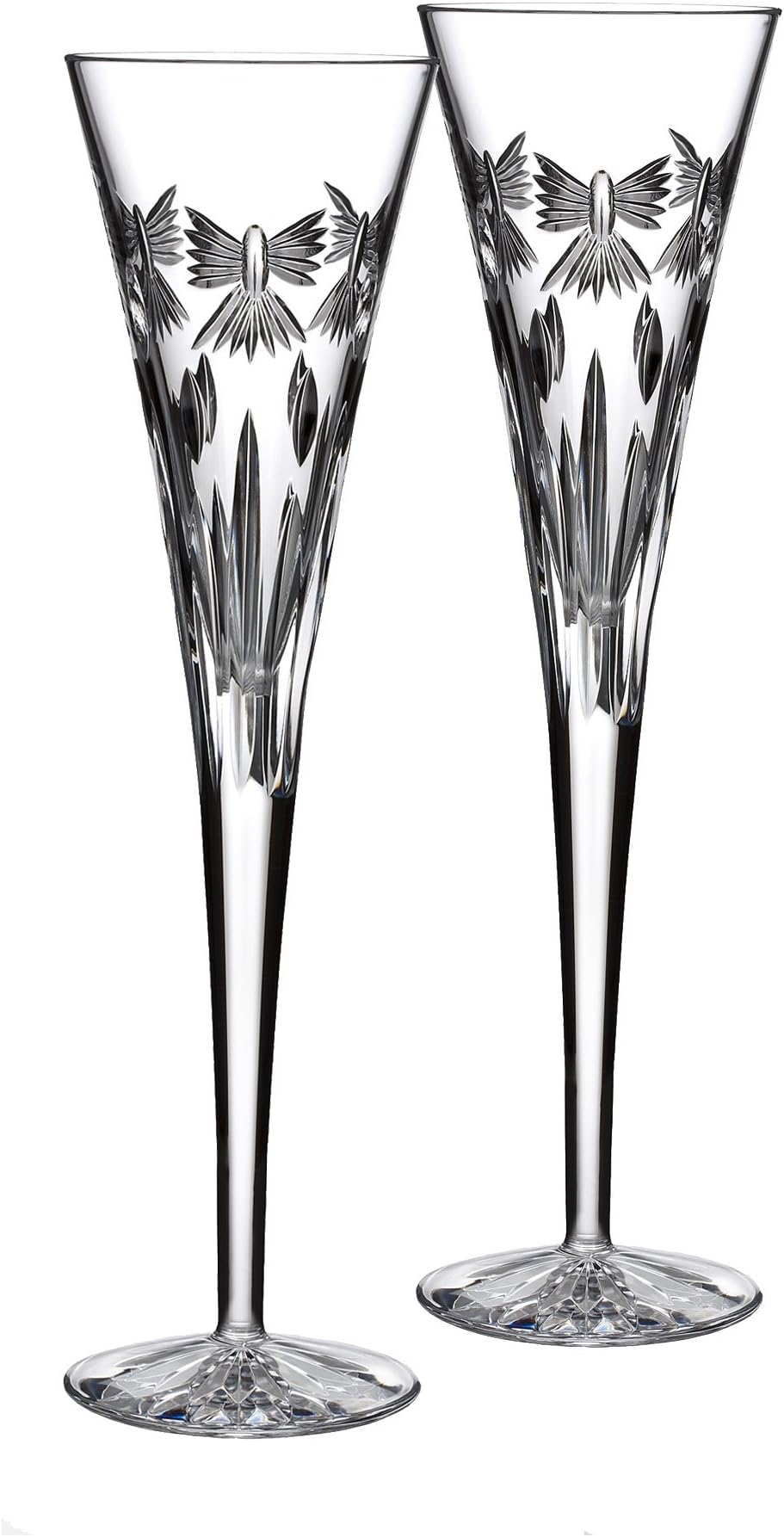 Waterford Crystal Times Square 2013 Let There Be Peace Flute Pair