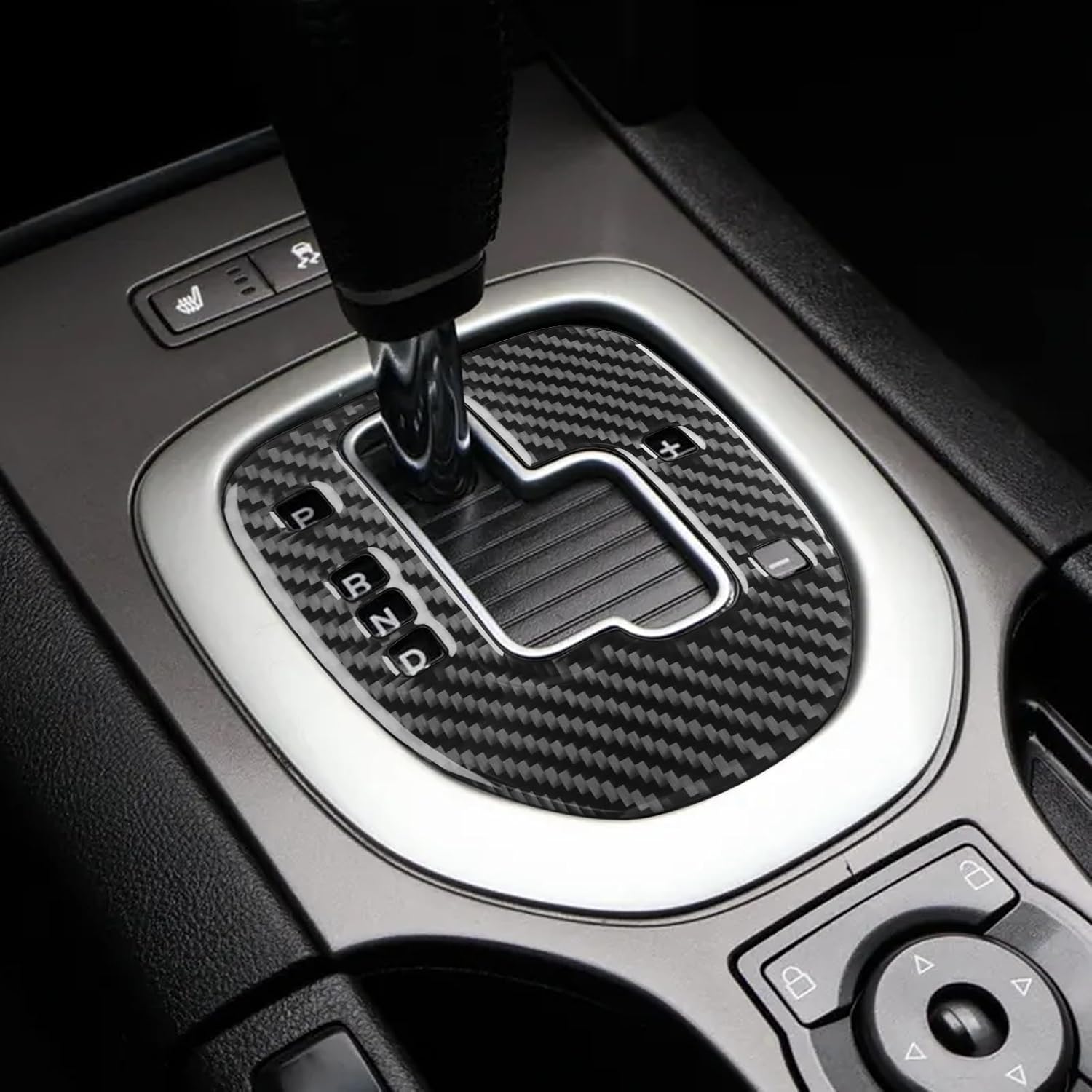 Car Auto Gear Shift Panel Decor Real Carbon Fiber Interior Sticker Compatible with Pontiac G8 2008 2009 Accessories Trim Decal Black