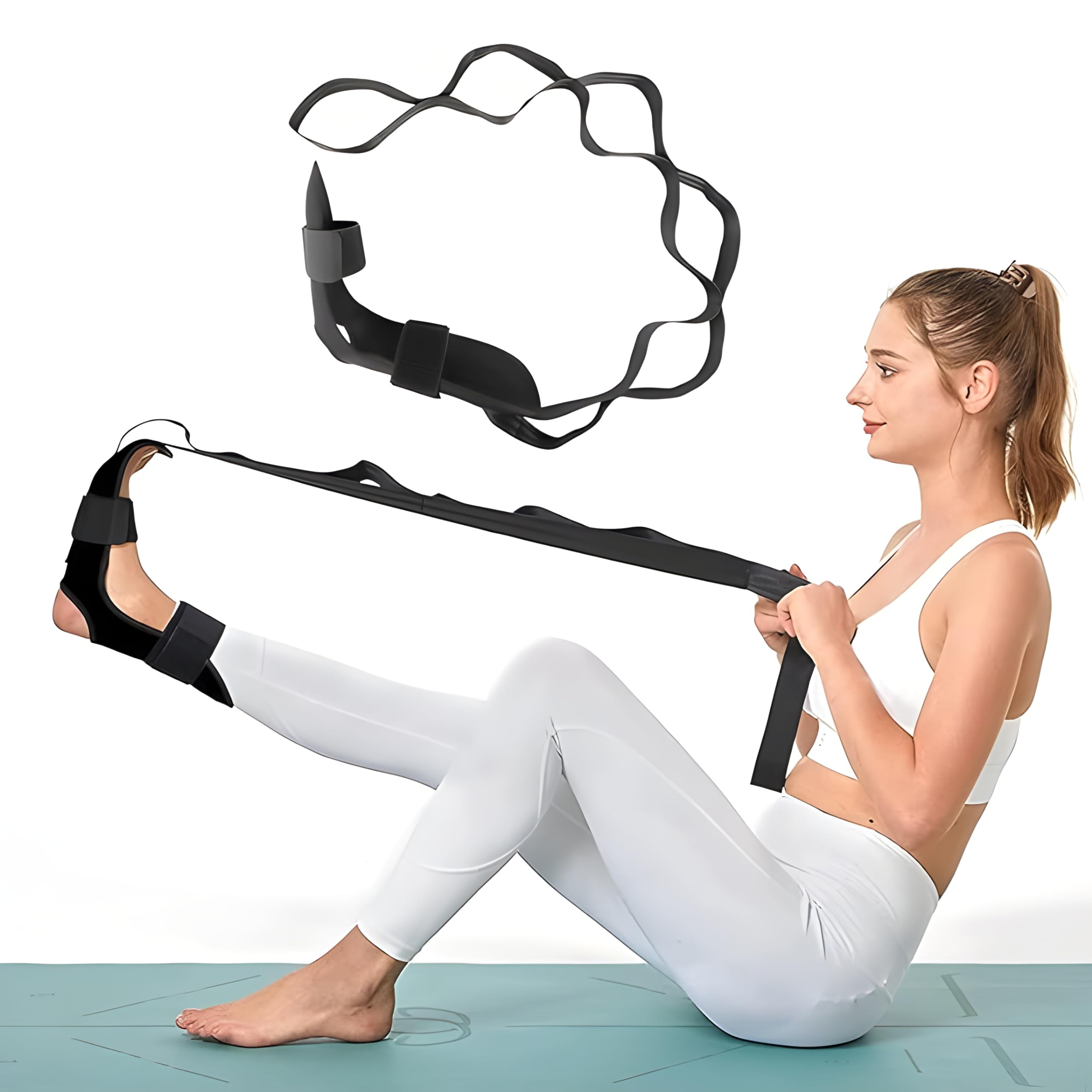 TOP-TIER TOOLS Yoga stretching belt/Foot Stretcher/Hamstring Stretcher/Stretching Strap for Plantar Fasciitis, Drop Foot, Yoga and Pain Relief (B0CWLQ671F) Amazon Price History, Amazon Price Tracker