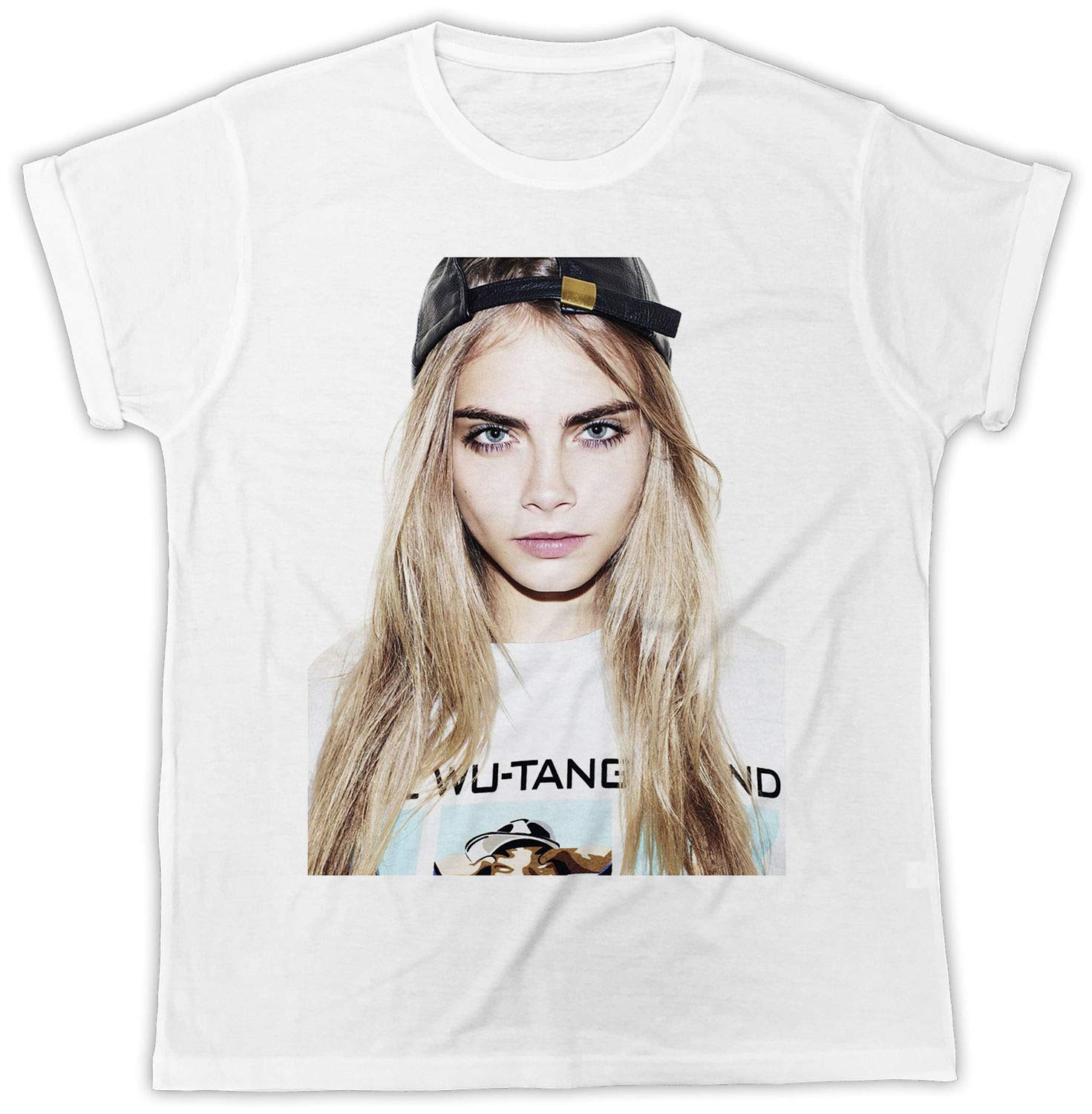 HikonCara Delevingne Mens Tshirt Summer Short Sleeve T-Shirt White