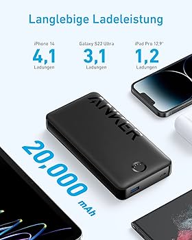 スマホアクセサリー Anker 325 Power Bank (PowerCore 20K II) Anker 325 Power Bank (PowerCore 20K II) -Black A1286H11