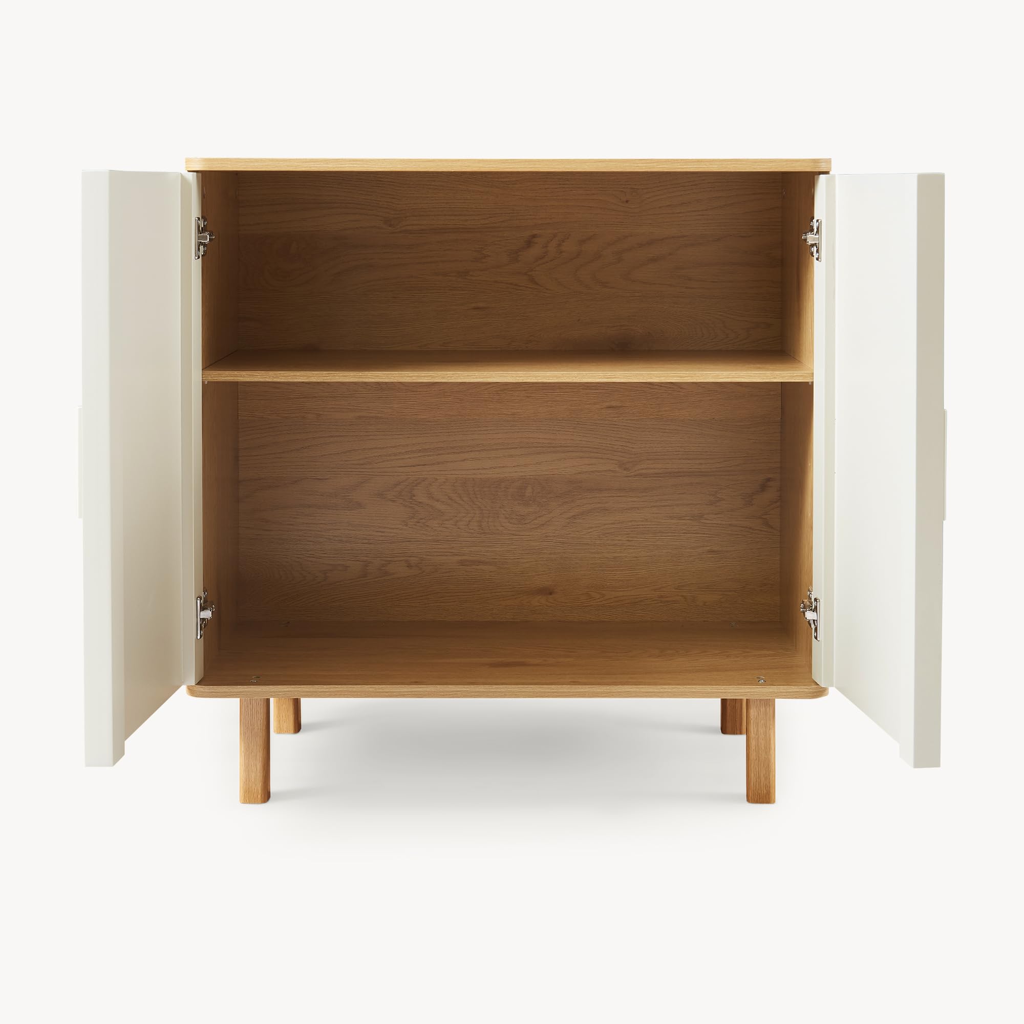 [en.casa] Credenza a 2 Ante per Sala da Pranzo Mobile Contenitore Comò con Ripiano Madia Armadio Buffet per Soggiorno Cucina 80 x 80 x 40 cm - Effetto Rovere/Avena Oatmeal