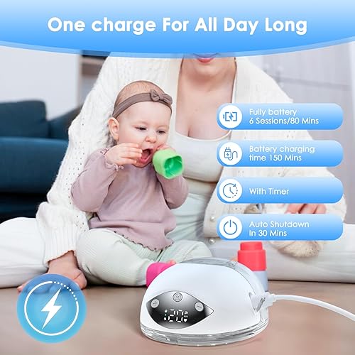 Miniatura 20 de ARICHOMY Extractor de leche manos libres, extractores de leche portátiles con 4 modos, 12 niveles, extracción de leche portátil para trabajo, viajes