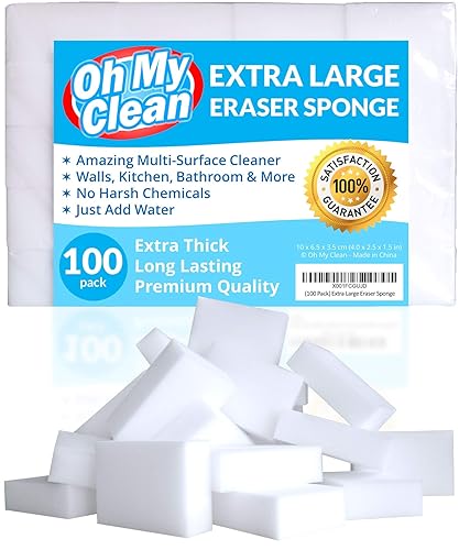 (100 Pack) Extra Large Eraser Sponge – Extra Thick, Long