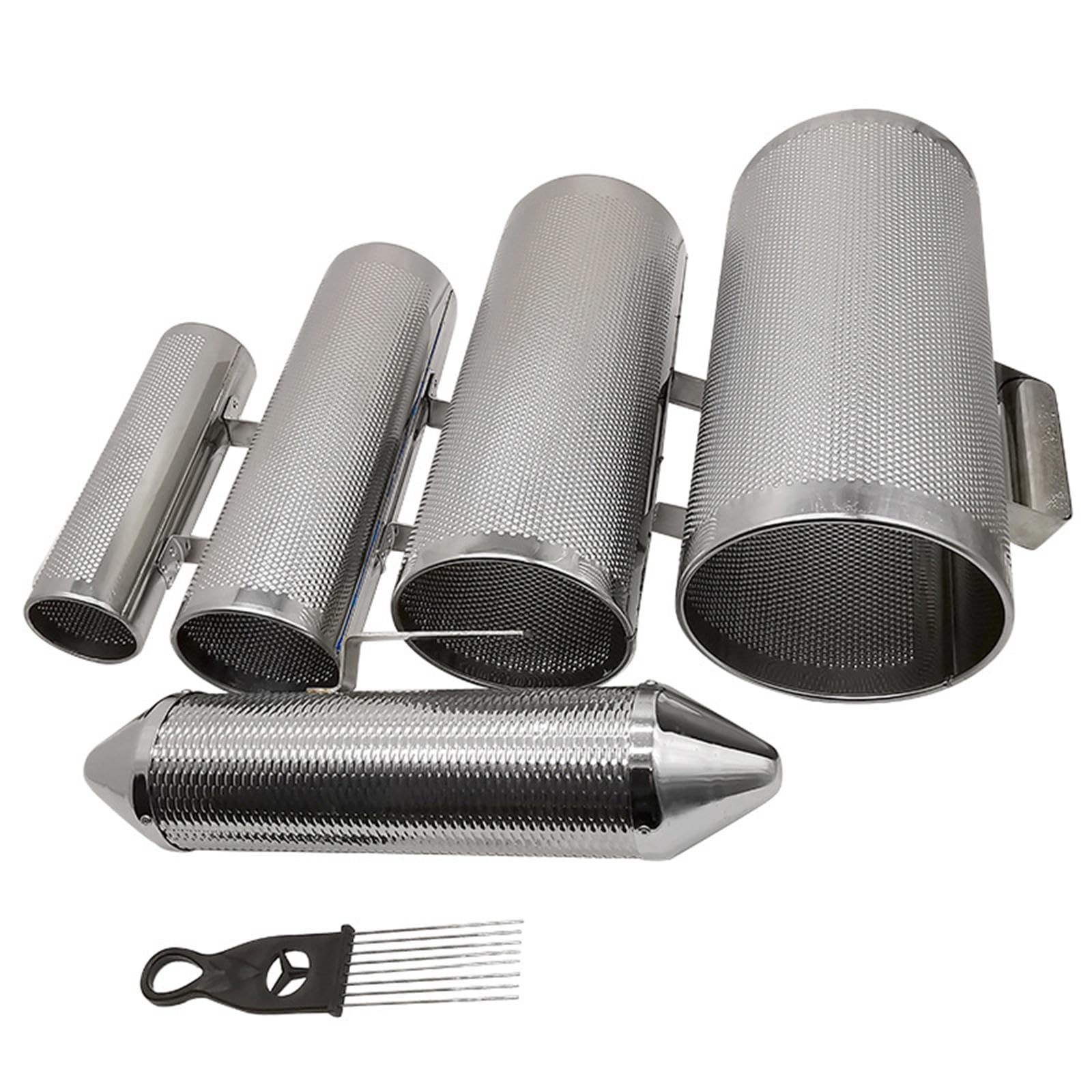 Guiro Instrument, leichtes Hand-Percussion-Instrument für Live-Auftritte, 25 x 7,5 cm, Silber, 3 Stück