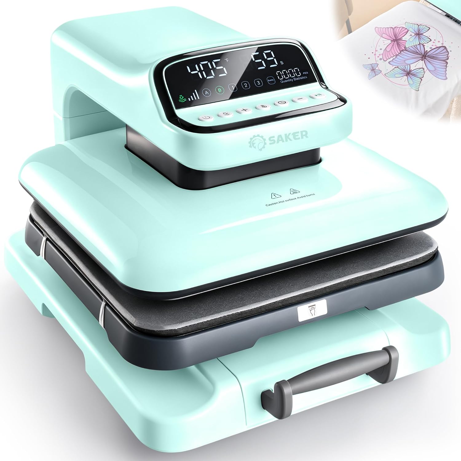 SAKER 15x15 Auto Smart Heat Press Machine for T Shirts with 440LB Pressure