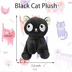 Chat d'animaux farcis,10 En peluche de chat noir de pouce,En peluche douce en peluche Cat Plushie Oreiller de chat pour garçons et filles,Cadeau d'anniversaire pour enfants